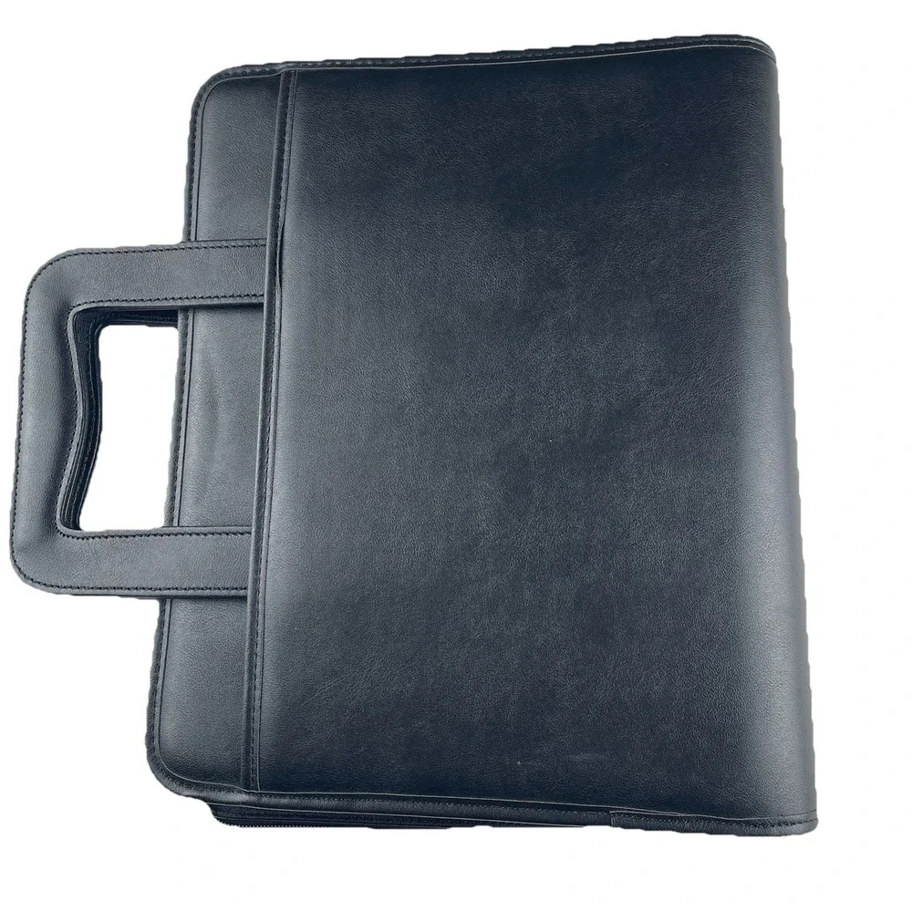 Samsill Zipper Binder Letter Retractable Handles 2 Exterior Pockets Black 15670